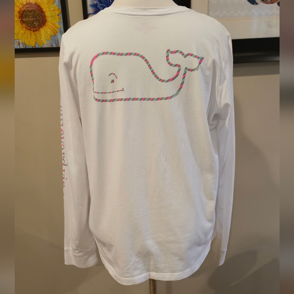Vineyard Vines Women's White Long Sleeve Tee Shirt 100% Cotton - Picture 3 of 7